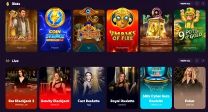 Current Prive Casino games lobby with category navigation and game tiles