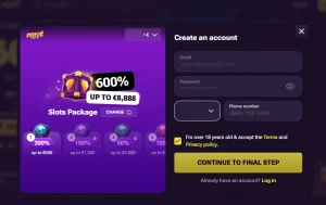 Current Prive Casino registration or account verification screen